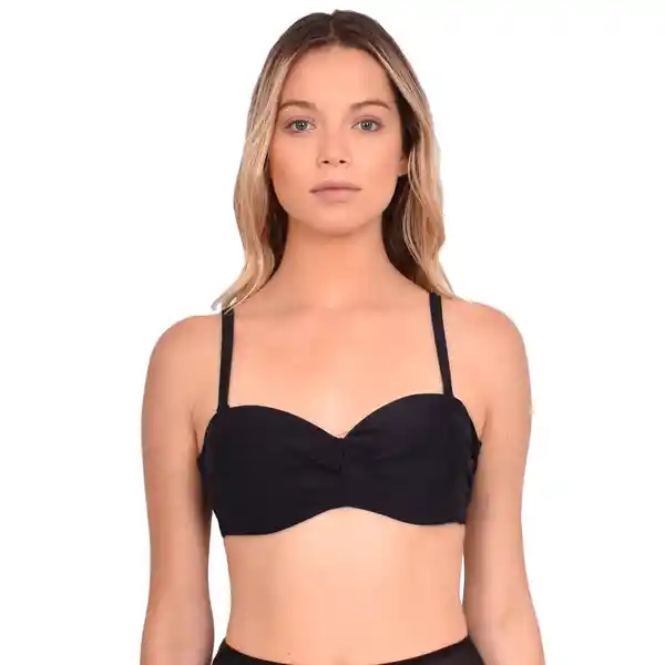 Bikini Tiras Removibles Strapless Color Negro Talla M Samia