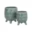 Maceta de Cerámica Con Diseño y Patas 16 cm Casaideas