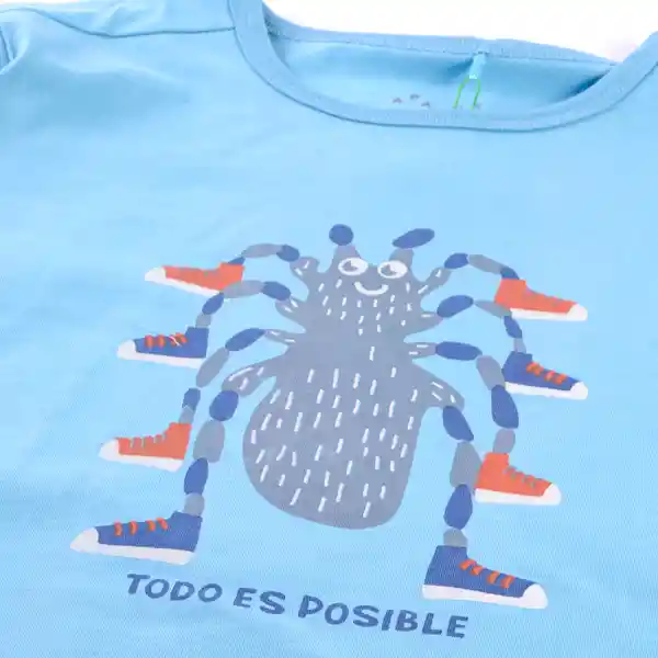 Polera Sustentable Niño Azul Talla 12 Pillin