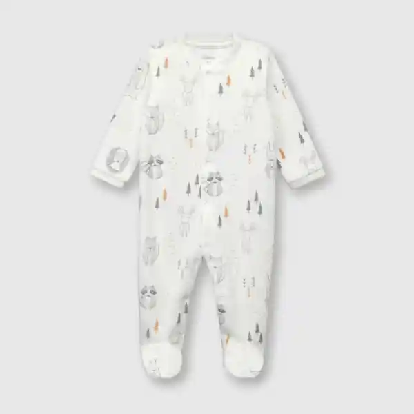 Pack Pijama Animales Del Bosque Bebé Off White Talla 9M Colloky