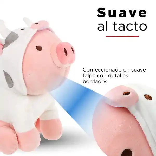 Miniso Peluche Cerdito Sentado Con Capucha de Vaca 27.9 cm