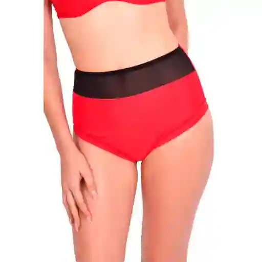 Bikini Calzón Pin up Con Transparencia Rojo Talla S Samia