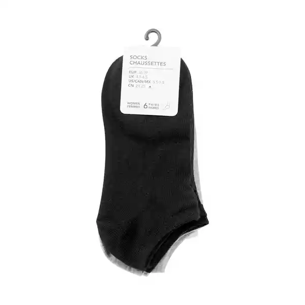 Calcetines Para Mujer Negro/Blanco/Gris 23 25 cm Miniso