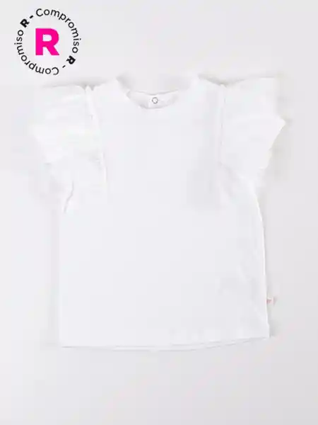 Baby Harvest Polera Manga Corta Tulle Crudo Blanco 18/24 V26