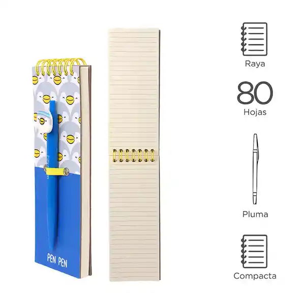 Set de Libreta Memo Con Pluma Pen Pen Mini Family Series Miniso