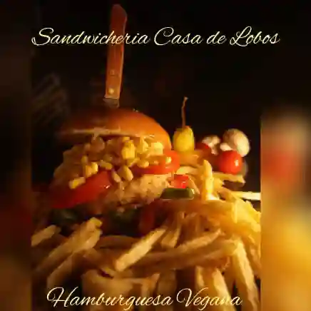 4 Hamburguesa Veganas+papas Fritas