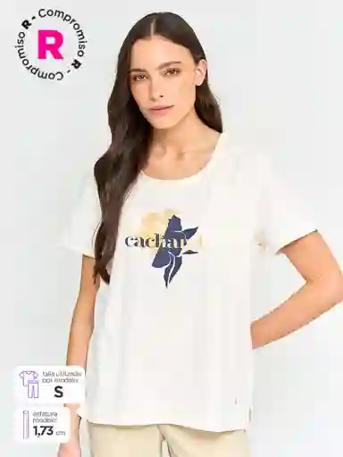 Cacharel Polera Manga Corta Tari 6 e Ess Crudo XL S25