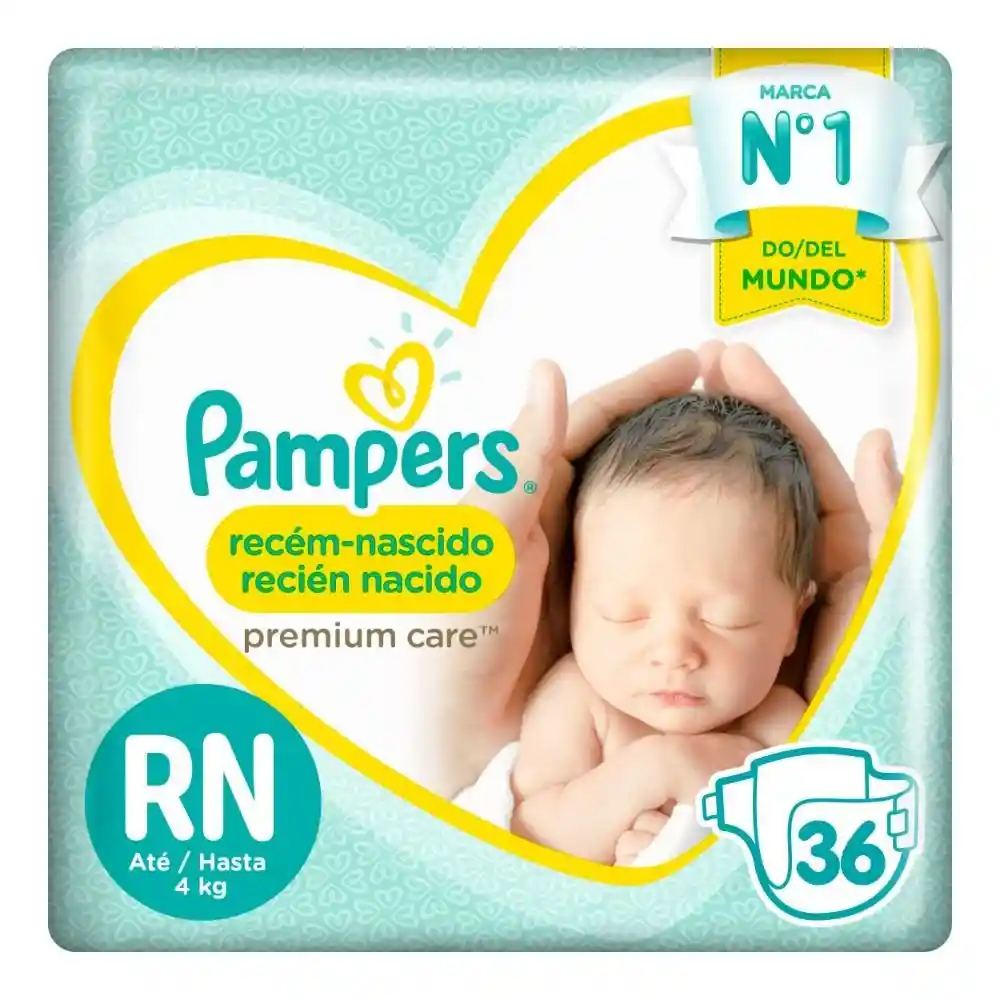 Pampers Pañales Premium Care para Recién Nacido X36