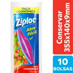 Ziploc Bolsa para Conservar con Cierre Hermético Tamaño Grande