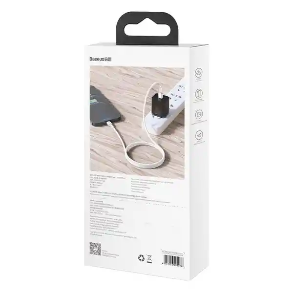 Baseus Cable Carga Rápida Metálico Tipo-C a Lightning de 20W 2 m