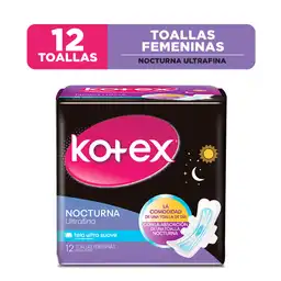 Kotex Toalla Femenina Nocturna Ultra Fina Tela