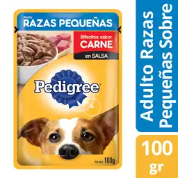 Pedigree Alimento Húmedo para Perros Adultos de Razas Pequeñas, Bifecitos Carne en Salsa