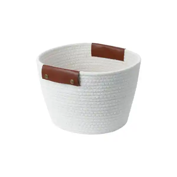 Cesta de Almacenamiento Cuerda de Algodón Asa L Hueso Miniso