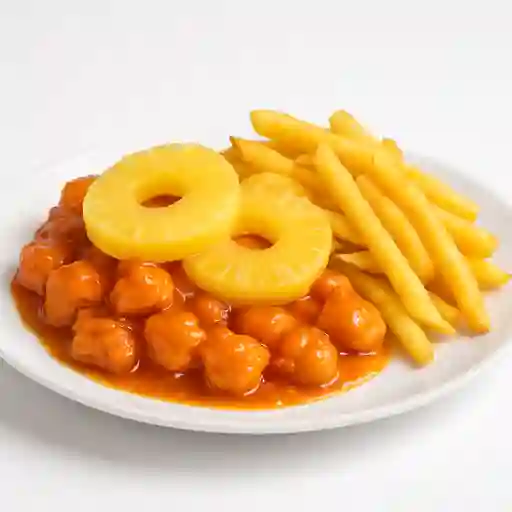 Col Pollo Piña con Papas Fritas