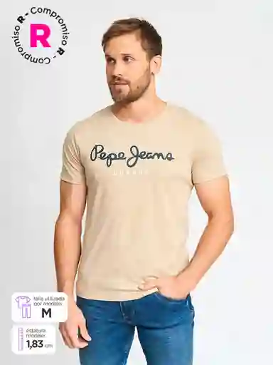 Pepe Jeans Polera Manga Corta Eggo cn Beige L SS25