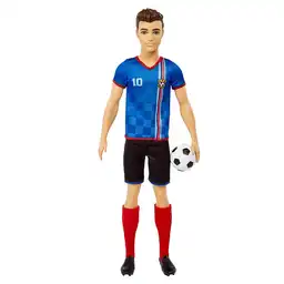 Barbie Figura Fútbol Rojo