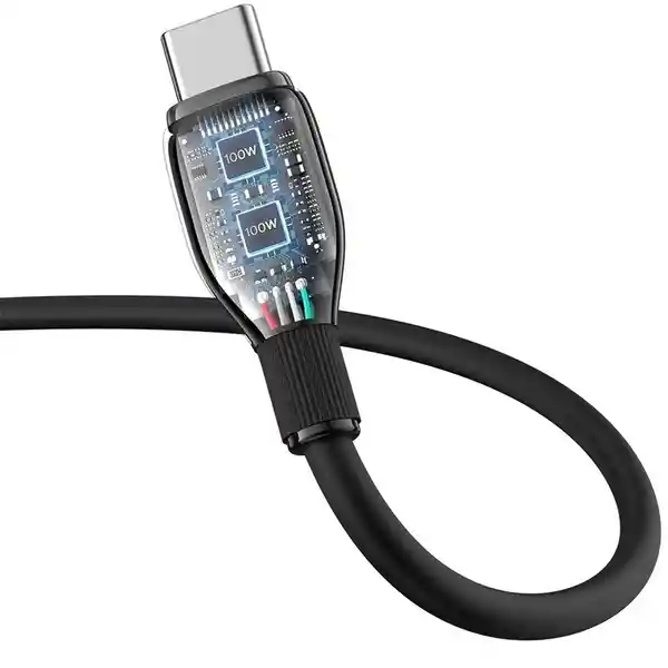 Baseus Cable Carga Rápida Tipo-C a Tipo-C de - 100W Negro 1.2 m