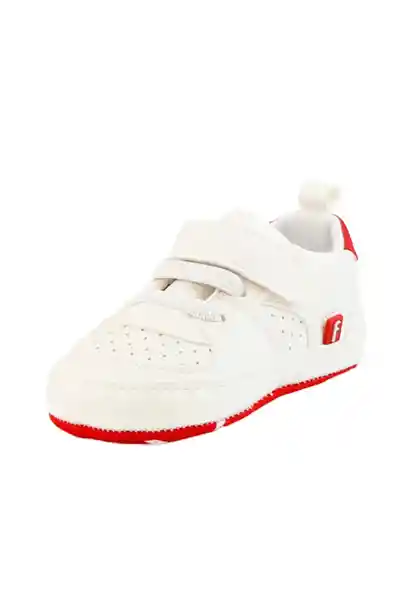 Zapatillas Velcro Elástico New Born Niño Blanco Talla 18 825
