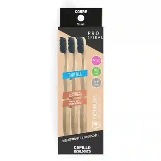 Biobrush Cepillo de Dientes Eco Bambú Pro Spiral Suave