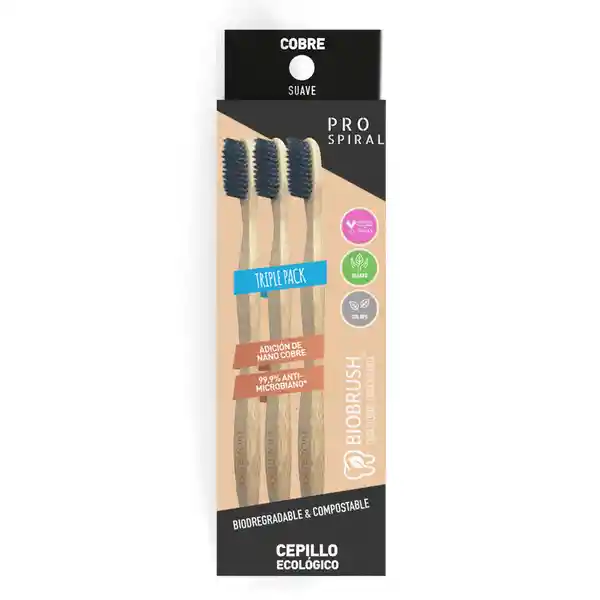 Biobrush Cepillo de Dientes Eco Bambú Pro Spiral Suave
