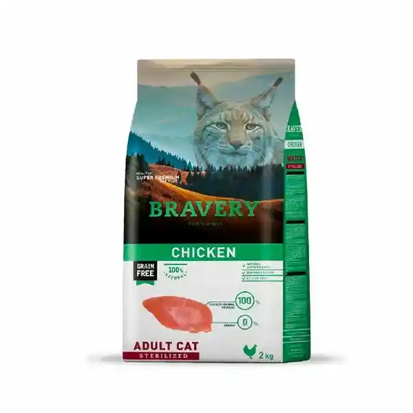 Bravery Alimento Para Gato Chicken Adult Cat Sterilised