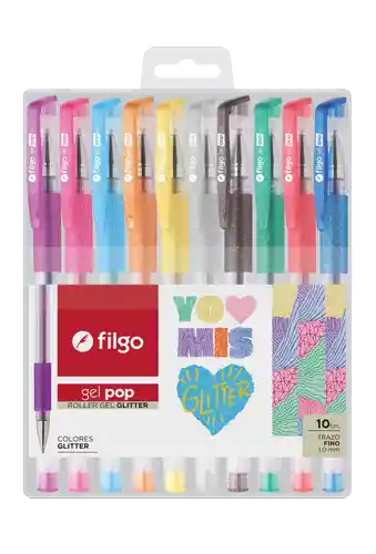 Boligrafo Gel Filgo Pop Glitter X10 Uni