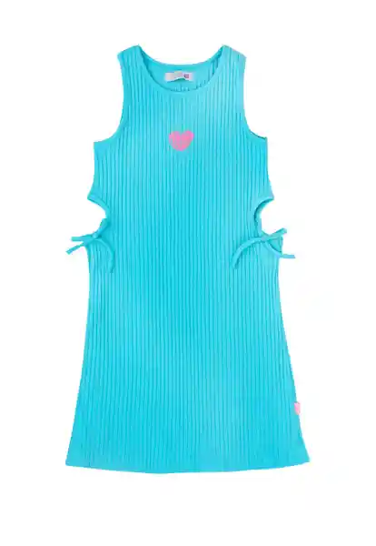 Vestido Junior Rib Day to Day Niña Turquesa Talla 10 786