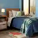 Frazada Corderito Con Estampado Azul 160 x 205 cm