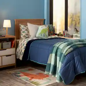 Frazada Corderito Con Estampado Azul 160 x 205 cm