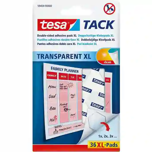 Tesa Adhesivo Reutilizable Tack Transparente XL