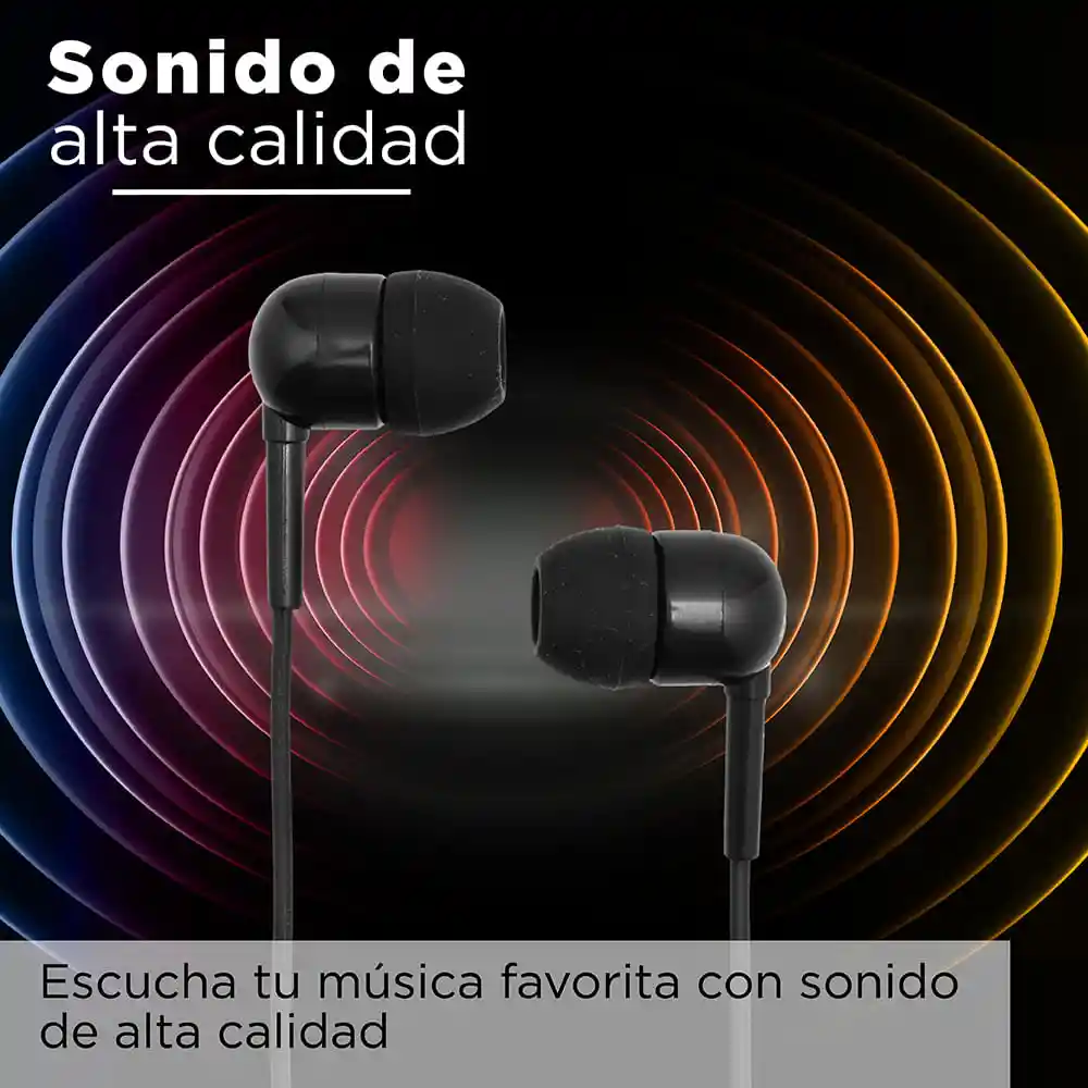 Miniso Audifonos De Cable Con Estuche En Forma De Capsula Negro