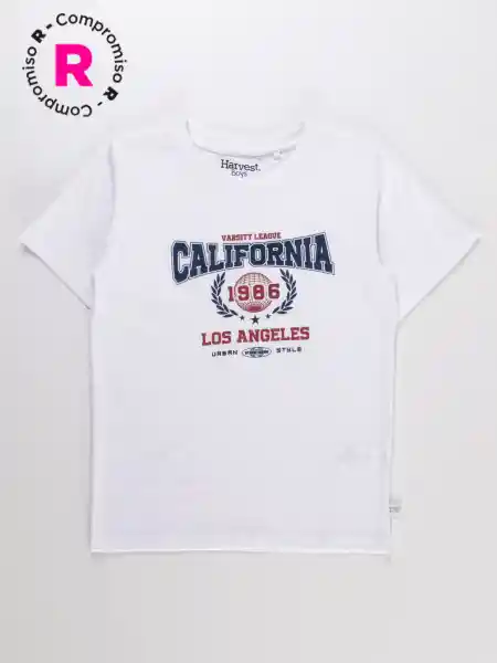 Harvest Polera Manga Corta Melaprint Blanco 10 V26