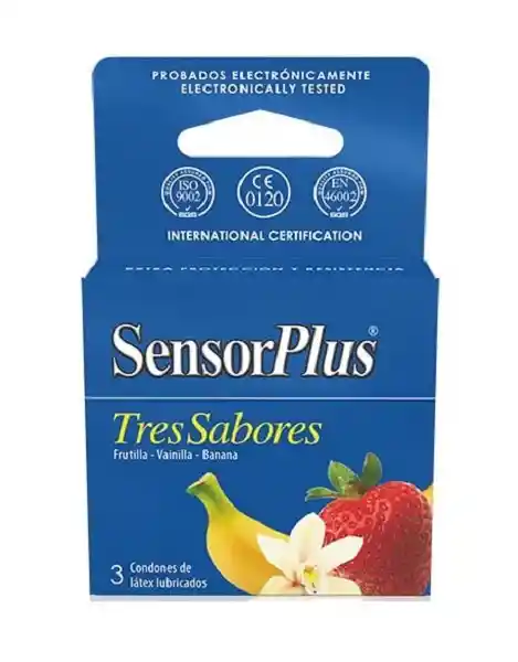 Sensor-Plus Preservativos 3 Sabores X 3