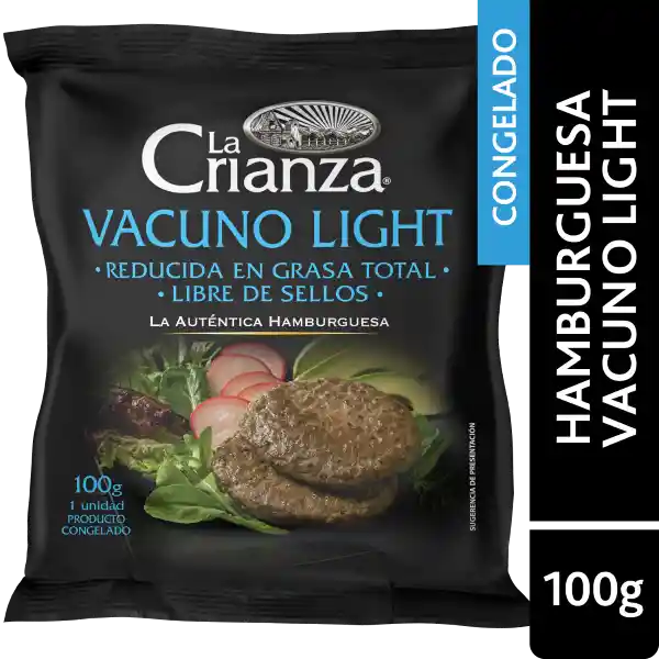 La Crianza Carne de Hamburguesa Vacuno Light Congelada