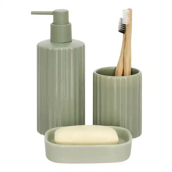 Vaso de Cerámica Para Baño Verde Casaideas