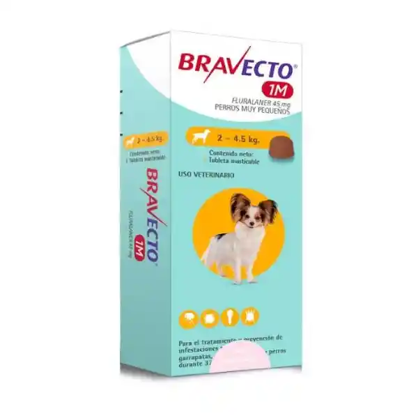 Msd Bravecto Antiparasitante 1 Mes (2 - 45 g)