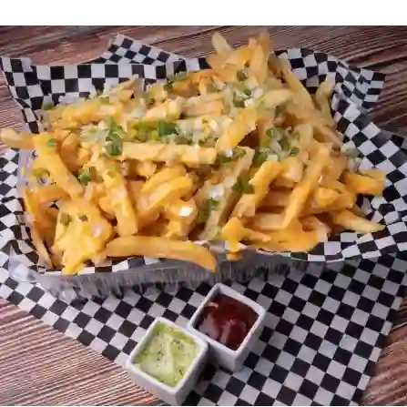 Papas Fritas con Queso Cheddar, Ciboulette
