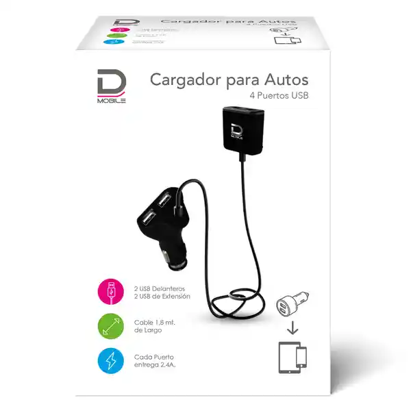 Datacom Cargador Para Auto 4 Puertos Usb 511384
