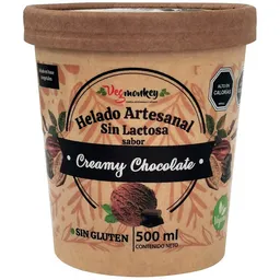 Vegmonkey Helado Artesanal sin Lactosa Creamy Chocolate