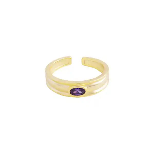 Anillo Kaya Lila Baño de Oro Talla 7 Noa Joyas