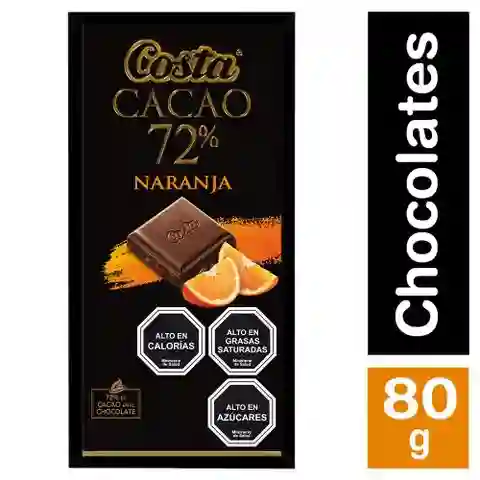 Costa Barra de Chocolate Cacao 72 % Naranja