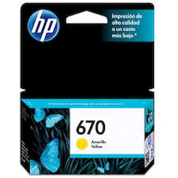 Hp Tinta 670 Amarilla Cz116al