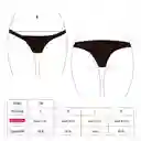 Bikini Calzón Tanga Reversible Tiro Alto Negro Talla XL Samia