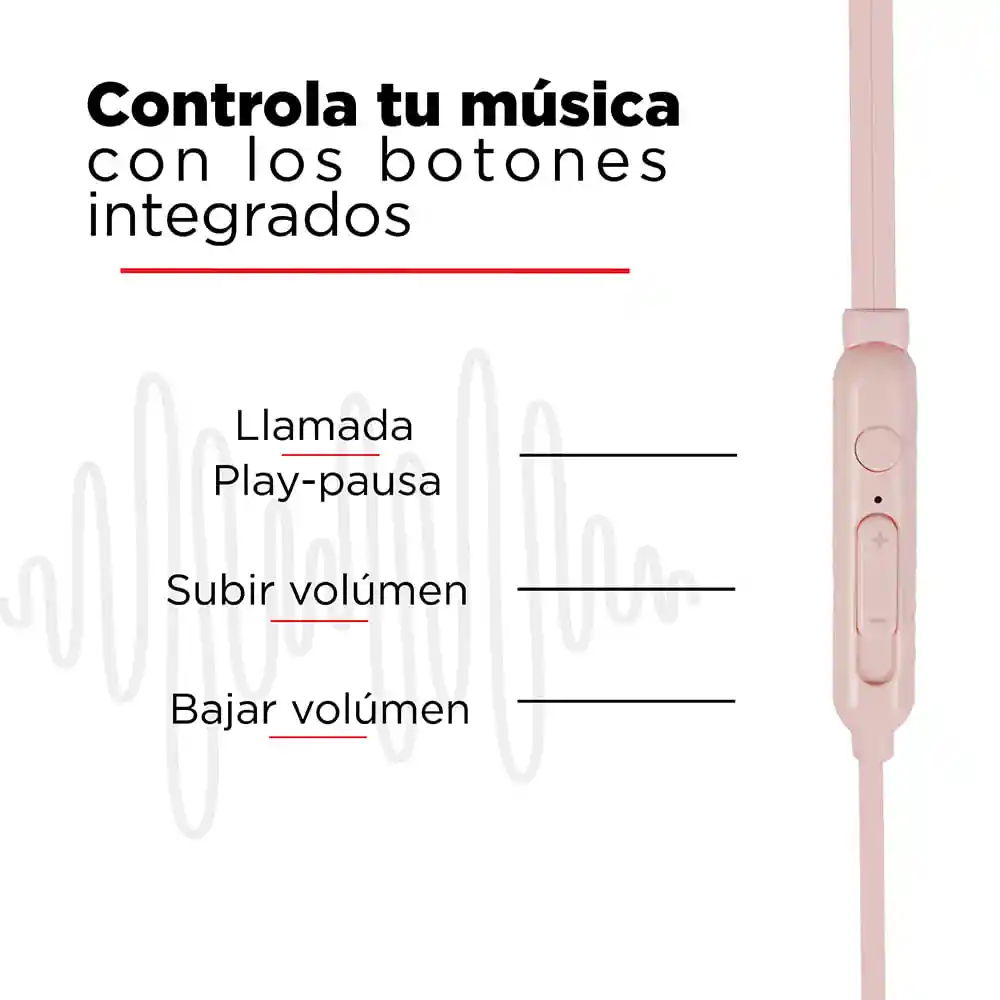 Miniso Audífonos Metalicos Stereo R3 Rosa