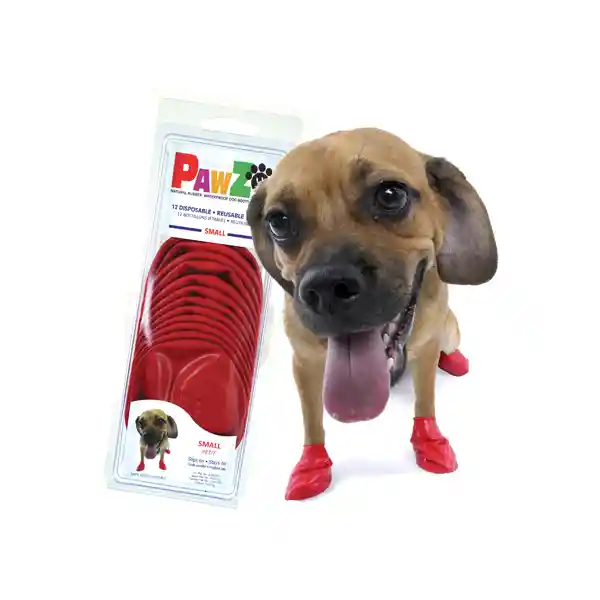 Pawz Botas Para Perro de Goma Rojo Small