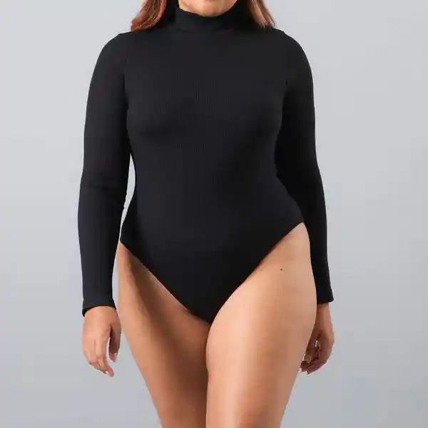 Body Manga Larga Beatle Color Negro Talla L Flores