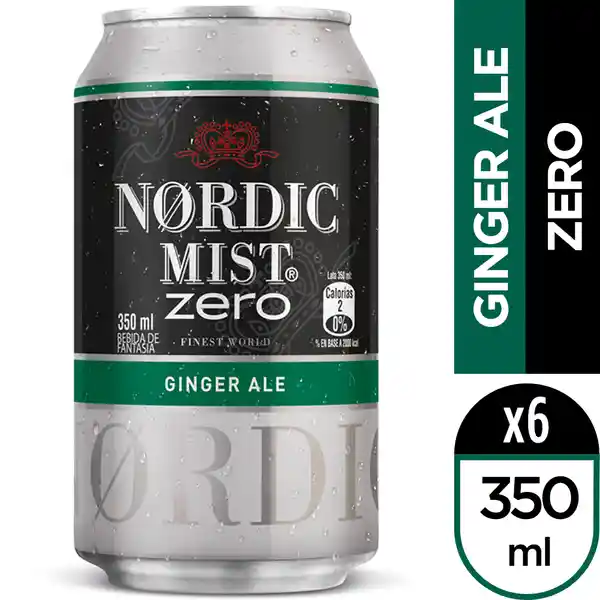 Nordic Mist Zero Ginger Ale 350 Ml Multipack X 6