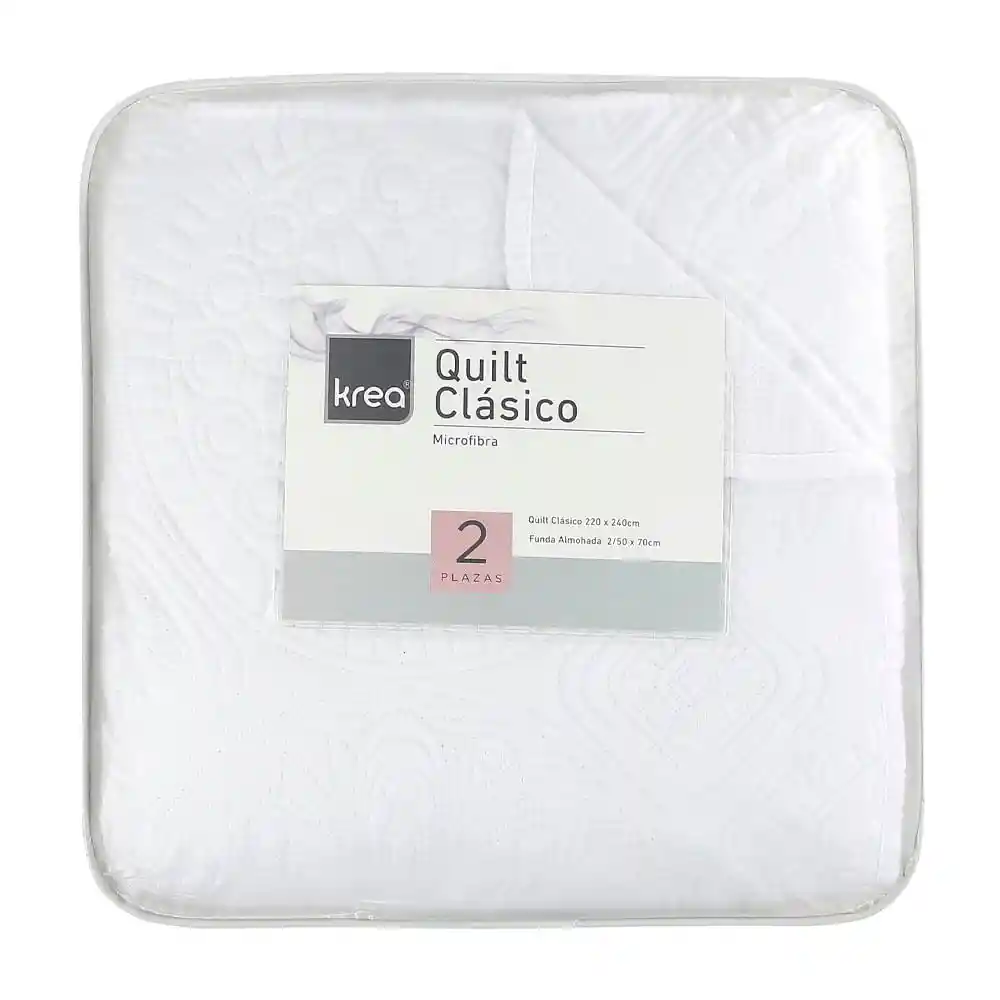 Quilt Krea 2 Plazas Clásico Blanco