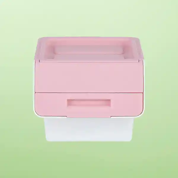 Organizador de Plástico Rosa Con Tapa Miniso