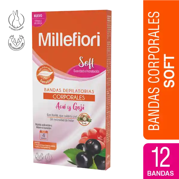 Millefiori Bandas Depilatorias Corporales Soft Acai & Goji